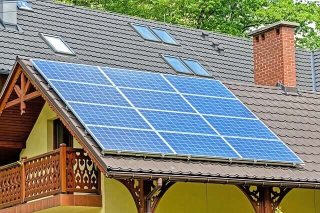 solar panels on home rooftop