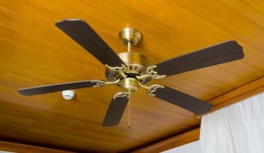 Ceiling fan in bedroom