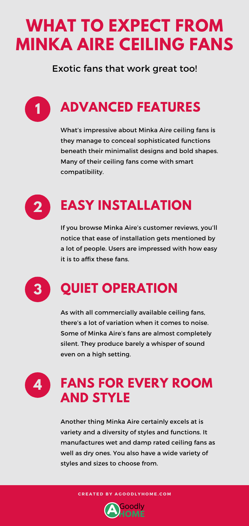 what to expect from Minka aire ceiling fans