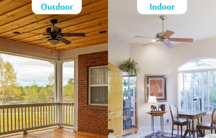 Outdoor vs. Indoor ceiling fan
